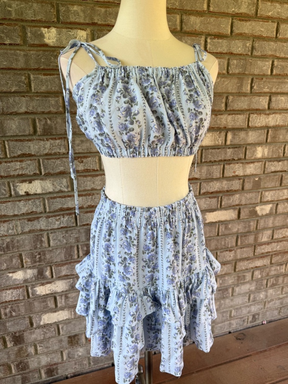 NWT LoveShackFancy 2pc Simpson Crop Top + Bitsy Skirt Sz M